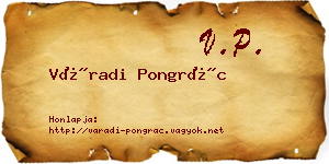 Váradi Pongrác névjegykártya