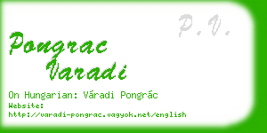 pongrac varadi business card